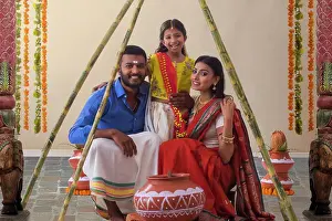 Father Prints: portrait of a south indian family celebrating pongal