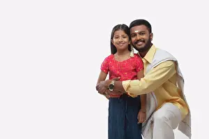 Occasion Prints: portrait of a south Indian father and daughter