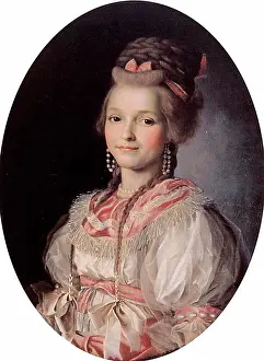 One Young Woman Only Prints: Portrait of Tatiana Shlykova-Granatova by Nikolai Ivanovich Argunov