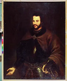 Romanov Prints: Portrait of the Tsar Ivan V Alexeyevich (1666-1696) by Russian master State Russian Museum