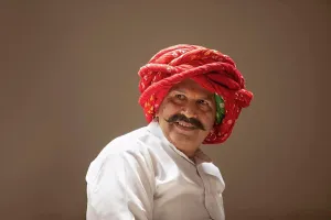 Bright Smile Prints: PORTRAIT OF A TURBANED VILLAGER HAPPILY LOOKING AWAY