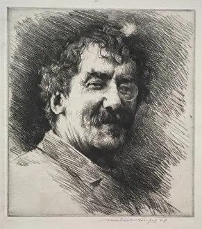 Whistler Prints: Portrait of Whistler with the White Lock