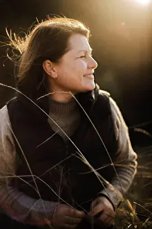 Apparel Prints: portrait of a woman in the autumn landscape