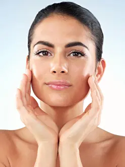 Shine Prints: Portrait, woman and cosmetics with shine