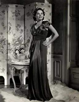 Hand On Hip Prints: Portrait of woman in elegant clothing