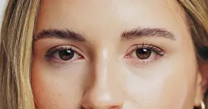 Result Prints: Portrait, woman and eyes with beauty in studio for skincare