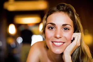 One Young Woman Only Prints: Portrait of a woman smiling, Papeete, Tahiti, French Polynesia