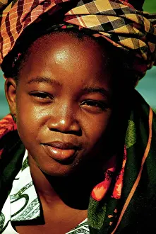 Fabric Prints: A portrait of young girl on Mozambique Island