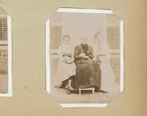 Portrait of two young women and an old woman
