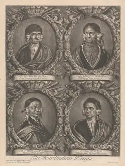 Sheet Prints: Portraits of Four Indian Kings of Canada: The Four Indian Kings
