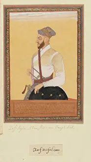 Portuguese Prints: Portret van Saf-shikan Khan die vizier van Aurangzeb is geweest