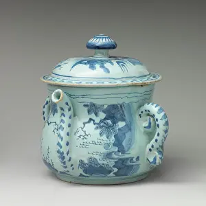 Glazed Prints: Posset pot with cover early 18th century British