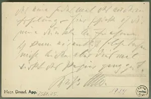 Postcard by Otto Dix to an unknown addressee, text by hand with pencil, signature "Otto