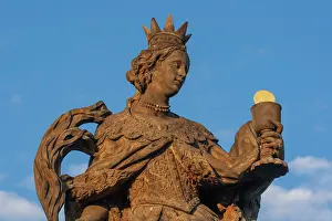 Bohemia Prints: Prague, Czech Republic. Statue on Charles bridge
