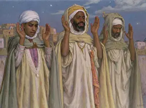 Apparel Prints: Prayer at Dawn (Priere a l'Aube Premiere Phase de la Priere) Etienne Dinet (1861-1929/French) Christie's Images