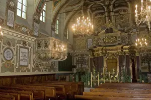 Prayer Prints: Prayer Room with Holk Ark baroque Synagogue dating from 1595 Casale Monferrato Italy
