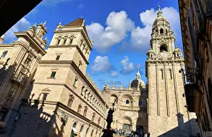 Gothic Prints: Praza das Praterías, Cathedral, Santiago de Compostela, A Coruña, Galicia, Spain