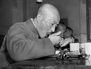 1947 Prints: Pre-Christmas Dinner for Tojo -- Hideki Tojo