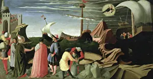 Nautical Prints: Predella Triptych, The Story of Saint Luke Fra Angelico (ca)