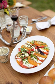 Cheese Prints: Prepared salad dish on dinner table