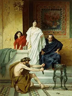 Knife Prints: Preparing for a Sacrifice. Edwin Howland Blashfield (1848-1936)