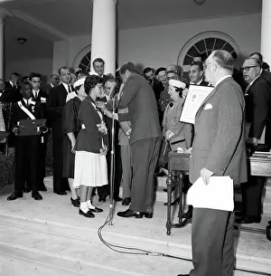 George Prints: Presentation of the American Automobile Association (AAA) Lifesaving Awards in the Rose Garden