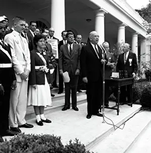 George Prints: Presentation of the American Automobile Association (AAA) Lifesaving Awards in the Rose Garden