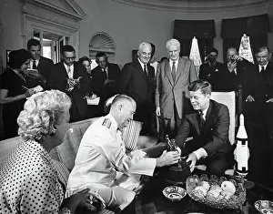 George Prints: Presentation of the Robert J. Collier Trophy to Vice Admiral William F