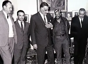 Egyptian Prints: President Gamal Nasser of Egypt with Palestinian leader, Yasser Arafat 1968