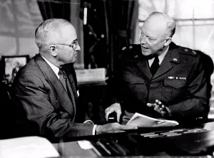 Statesman Prints: President Truman And General Eisenhower photographed at the office of the President in Washington