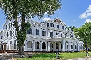 Caribbean Prints: Presidential Palace of Suriname in Dutch colonial style in the capital city Paramaribo