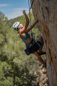 Live Prints: pretty girl climbing on a sunny day