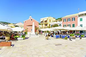 Architectural Prints: The pretty town of Gaios, the main port and harbour on the island