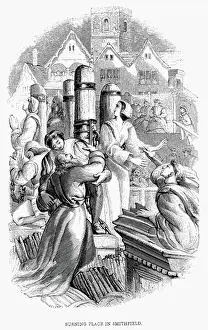 Priest Prints: A priest, 4 laymen and 2 women burned at the stake at Smithfield