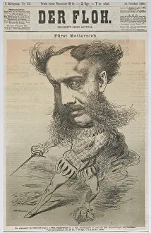 Magazine Prints: Prince Metternich, Richard Klemens Prince Metternich-Winnburg in the costume with Degen title page of Der Floh