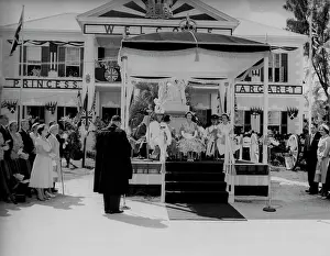 Monarchy Prints: Princess Margaret sits on dias at Nassau