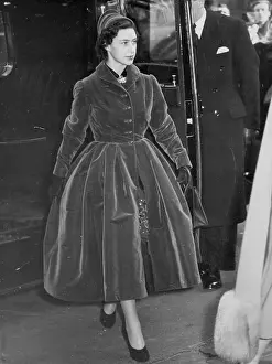 Countess Of Snowdon Prints: Princess Margaret, in a full skirted coat