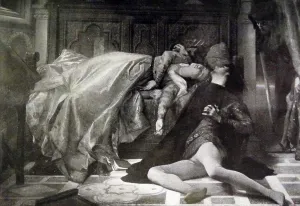: Print of the painting 'Paolo and Francesca' taken from Dante Alighieri's (1265-1321) Inferno
