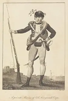 1793 Prints: A private Marine of Col. Fourgeoud's Corps