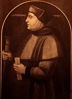 Catholic Prints: Profile portrait of Cardinal Thomas Wolsey