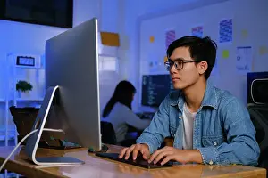 Network Prints: Programmers and developer teams are coding and developing softwa