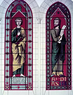 Priest Prints: Prophets, The Jonas And Abdias, 13th Century, Stained Glass, STAINED GLASS