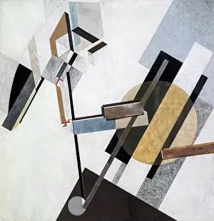 Geometric Prints: Proun 19D 1920 or 1921 Gesso; oil; varnish; crayon; colored papers; sandpaper; graph paper; cardboard; metallic paint;