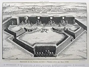Spaniard Prints: Provision of a battery to besiege (first half of the 18th c)