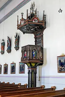 Catholic Prints: The pulpit, Church of St. John the Baptist
