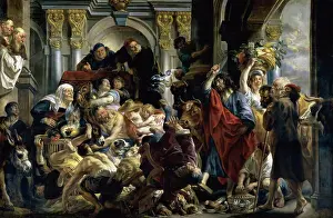 Full Length Prints: The Purification of the Temple Jacob Jordaens (1593-1678/Belgian) Musee du Louvre, Paris