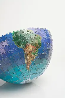 Globe Prints: Puzzle of the map - South America