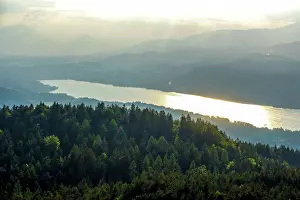 Carinthia Prints: Pyramidenkogel, lake Woerthersee, Carinthia, Austria