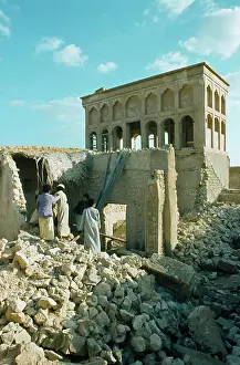 Arabic Prints: Qatar, Wakrah, Old buildings being demolished