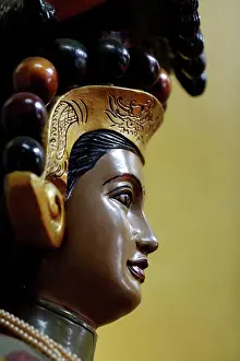 Buddhist Prints: Quan De Mieu taoist temple. Taoist deity : Thien Hau Thanh Mau. Tan Chau. Vietnam